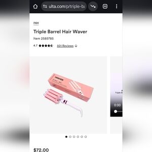 INH Tripple Barrel Hair Waver 25mm - Pink